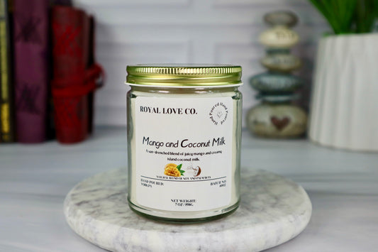 Mango and Coconut Milk All-Natural Soy-Coconut Candle.