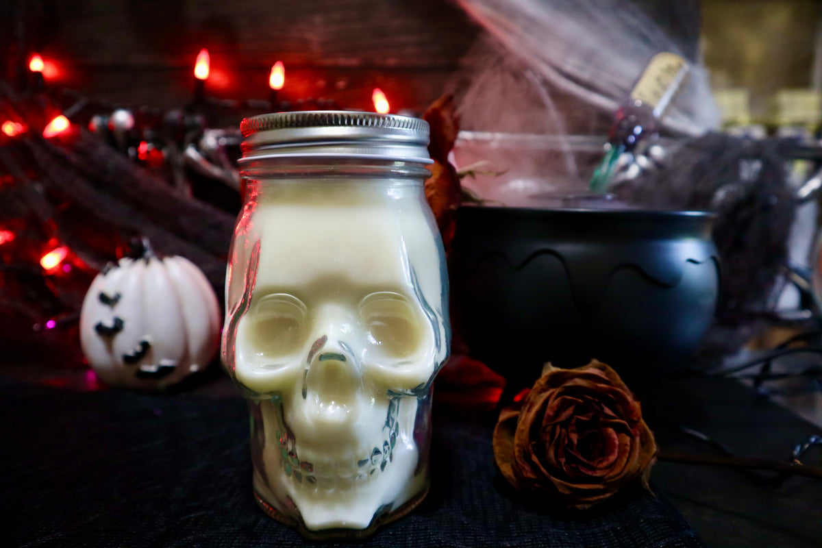 The Alchemist Skull Candle – Marrakesh Market Scented (15 oz)